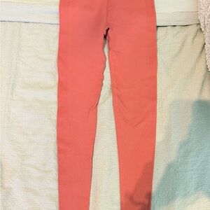 Forever 21 Vibrant Coral Ribbed Leggings